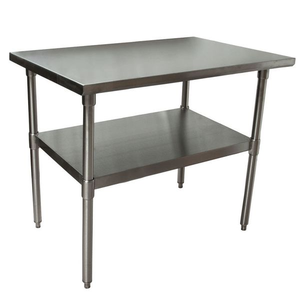 Bk Resources Work Table 16/304 Stainless Steel With Stainless Steel Shelf 48"Wx36"D CVT-4836